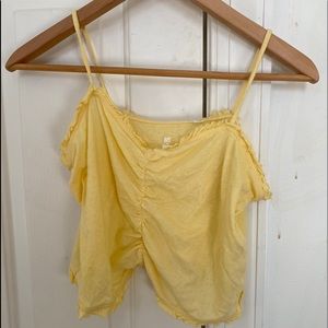 Yellow cropped tank top